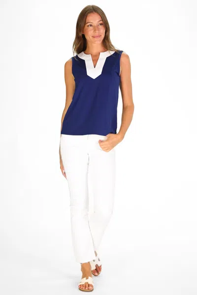 Duffield Lane Juno Top In Royal Navy