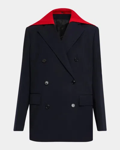 Loewe Detachable Sailor Panel Double-breasted Jacket In Multi