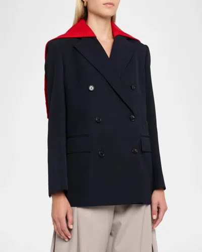 Loewe Detachable Sailor Panel Double-breasted Jacket In Multi
