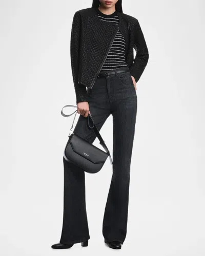 Emporio Armani Quilted Blouson Jacket In Solid Blac
