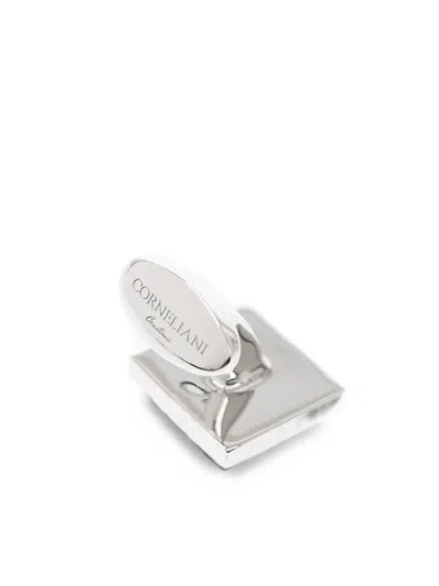 Corneliani Leather Square Cufflinks In Multi