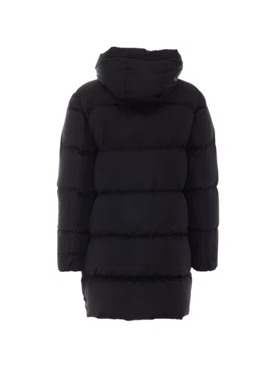 Add Black Quilted Long Polyamide Down Coat In Black
