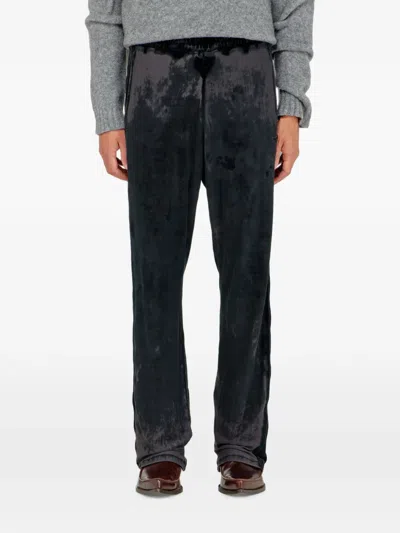 Diesel Devoré-effect Chenille Track Pants In Black