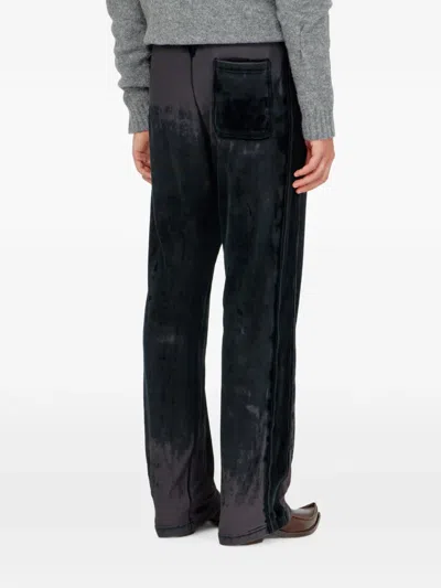 Diesel Devoré-effect Chenille Track Pants In Black