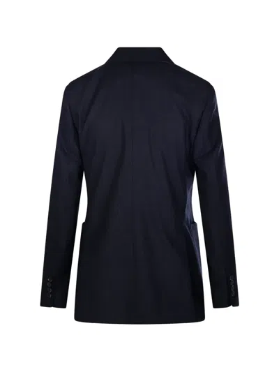 Max Mara Double-breasted Peak-lapel Jacket In Blue
