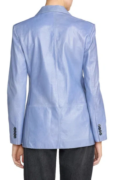 Frame Boulevard Leather Blazer In Blue