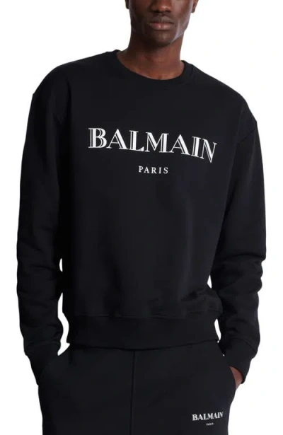 Balmain Printed  Sweatshirt In Black
