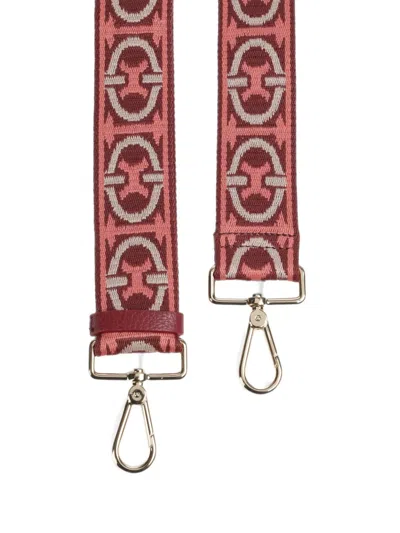 Coccinelle Monogram-jacquard Shoulder Strap In Pink