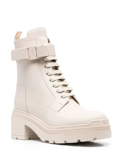 Ferragamo Lober Ankle Boot In Neutral