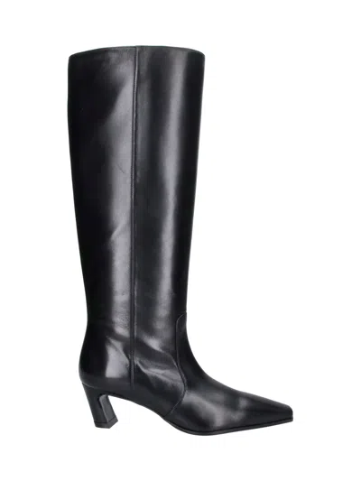 Stuart Weitzman Leather Knee-high Boots In Black