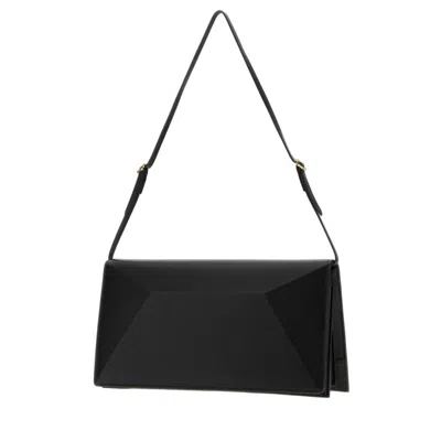 Jil Sander Leather Envelope Clutch  Black