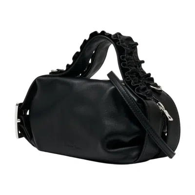 Simone Rocha Ruffled Top Handle Shoulder Bag  Black