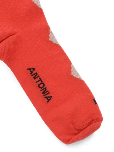In The Box Diamond-pattern Socks In Red
