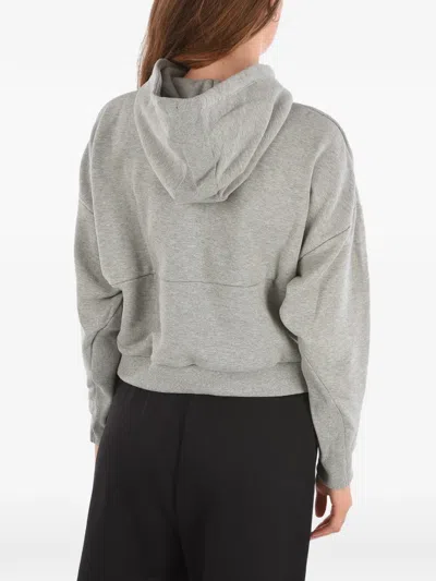 Converse Logo-print Drawstring Hoodie In Grey
