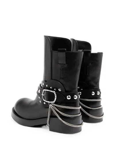 Ann Demeulemeester Boa Stud-embellished Ankle Boots In Black