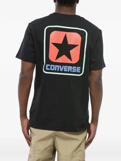 Converse Logo-print Cotton T-shirt In Black