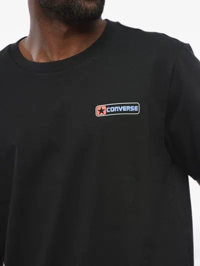 Converse Logo-print Cotton T-shirt In Black