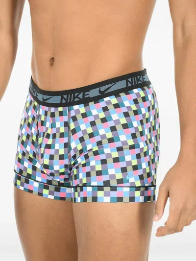 Nike Dri-fit Logo-waistband Boxers In Blue