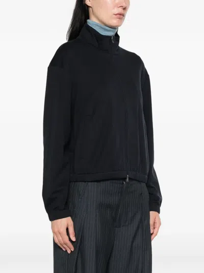 Max Mara Zip-up Jersey Jacket In Blue