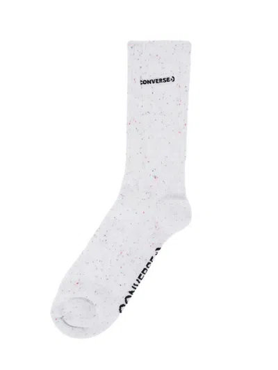 Converse Embroidered Logo-knit Socks In White