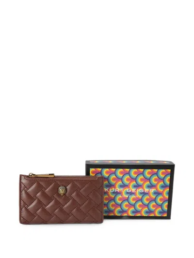 Kurt Geiger Quilted Eagle-plaque Wallet In Black
