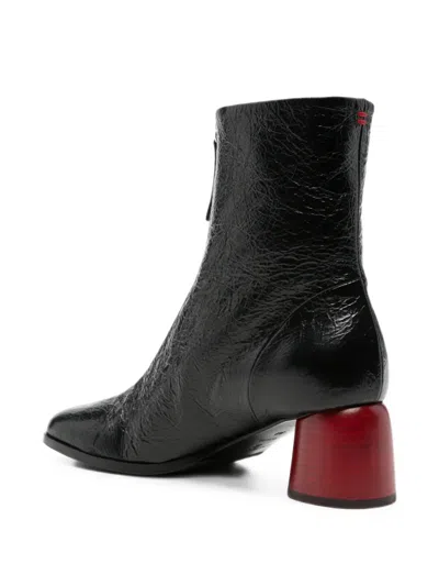 Halmanera Front-zip Leather Ankle Boots In Multi