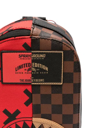 Sprayground Divide & Conquer Check-print Backpack In Red