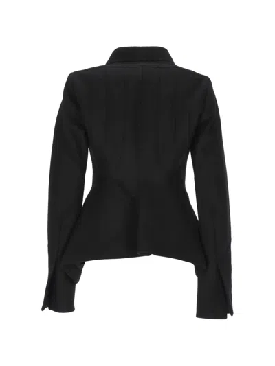Rick Owens Wool Single Breasted Coat In Black