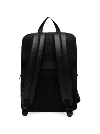 Calvin Klein Monogram-embossed Pebbled-leather Backpack In Black