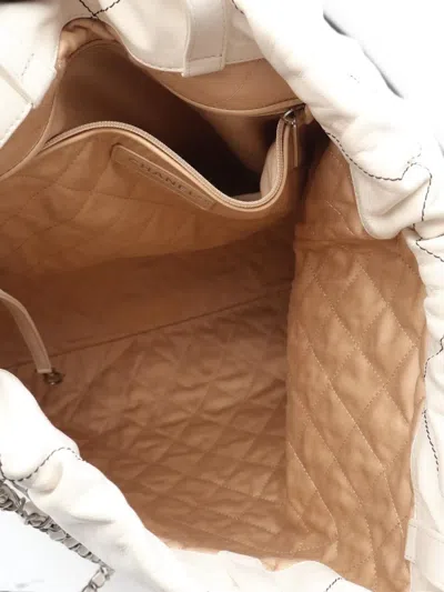 Chanel 22 Patterned Backpack In White