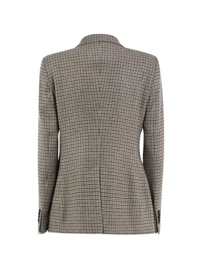 Tagliatore Double-breasted Houndstooth Suit Jacket In Grey