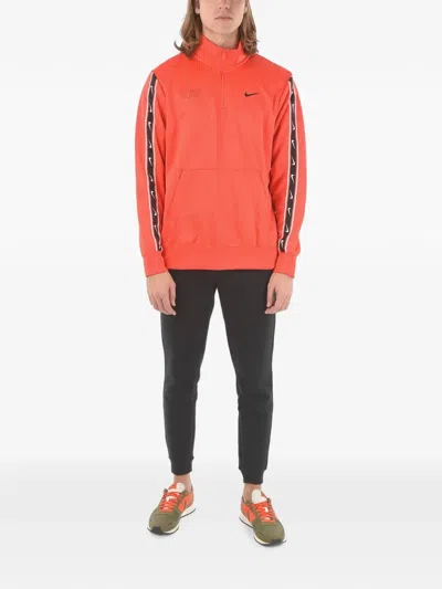 Nike Logo-print Half-zip Sweatshirt In Red