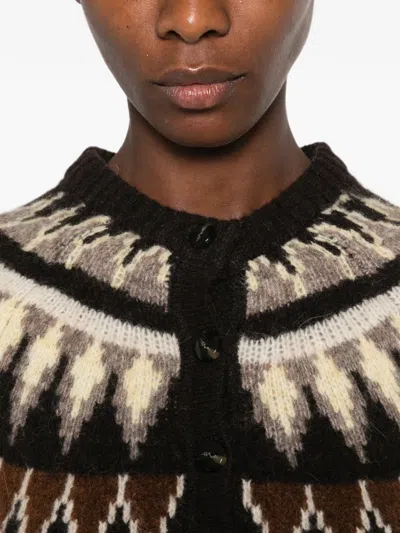 Yerse Pattern-knit Sweater In Brown