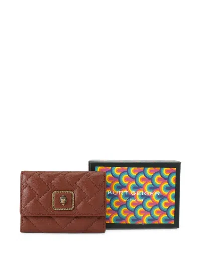 Kurt Geiger Quilted Eagle Wallet In Brown