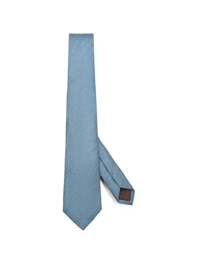 Canali Micro-pattern Tie In Blue