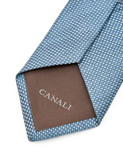 Canali Micro-pattern Tie In Blue