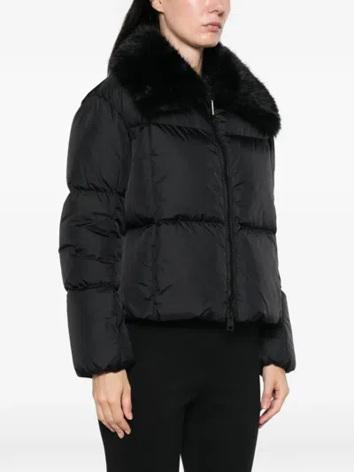Herno Zip-up Hooded Down Jacket In Black