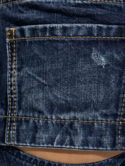 Dsquared2 Distressed Cut-out Jeans In Blue