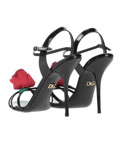 Dolce & Gabbana Solid Color Sandals In Black