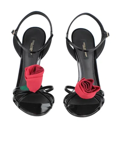 Dolce & Gabbana Solid Color Sandals In Black