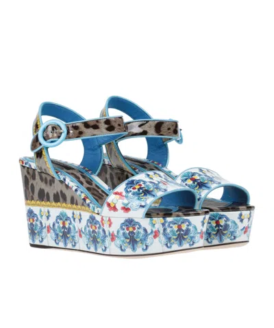 Dolce & Gabbana Printed Sandals In Multicolor