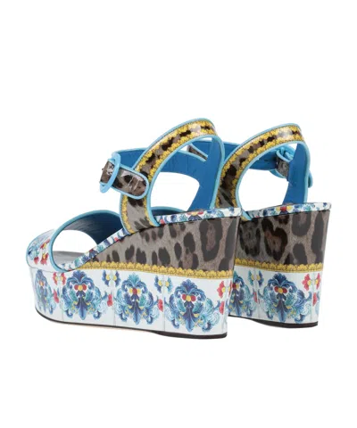 Dolce & Gabbana Printed Sandals In Multicolor