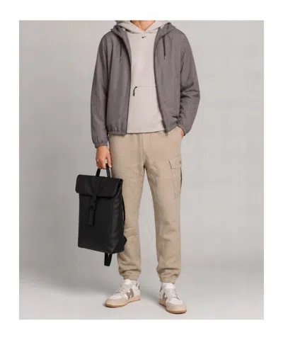 Herno Technical Fabric Hooded Jacket With Adjustable Drawstrings In Gray