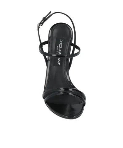 Dolce & Gabbana Solid Color Sandals In Black