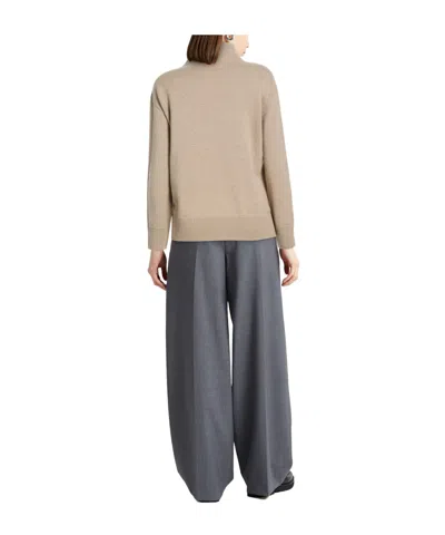 Max Mara Plain Color Polo Necks In Neutral