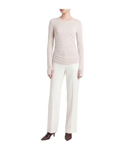 Maxco. Solid-color Long-sleeve  T-shirt In Beige