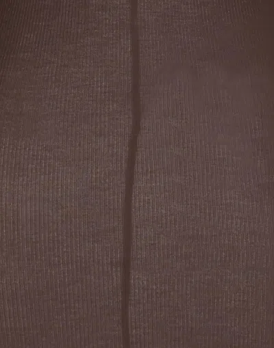 Rick Owens Basic Solid-color Long-sleeve T-shirt In Chocolate Brown