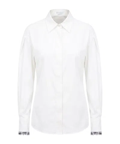 Brunello Cucinelli Solid Colour Shirts In White