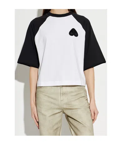 Moose Knuckles Logo Patch Oversized T-shirt In White