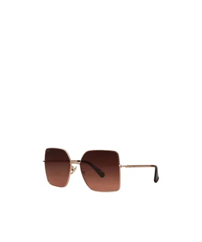 Max Mara Plain Colour Sunglasses In Golden